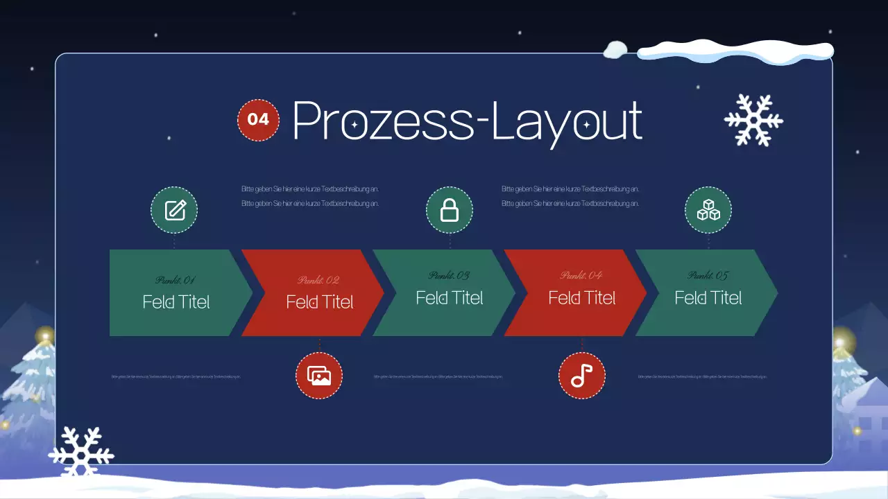 Eine hübsche Präsentation in Marineblau und Lila