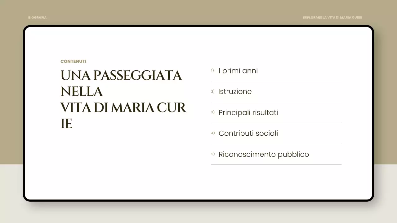 presentazione della biografia classica nera