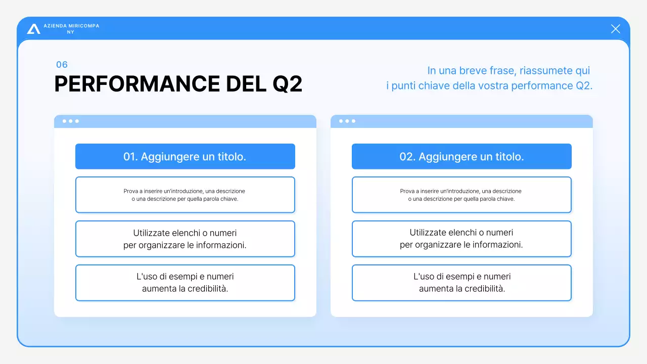 Analisi dei rapporti blu moderni