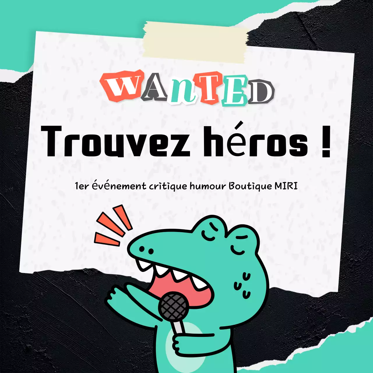 Annonce de l'événement "Gag" de la Monnaie