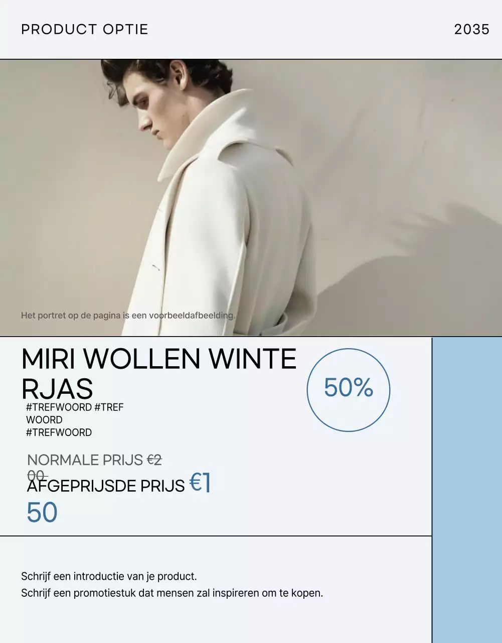 Lichtblauwe moderne mode advertentie