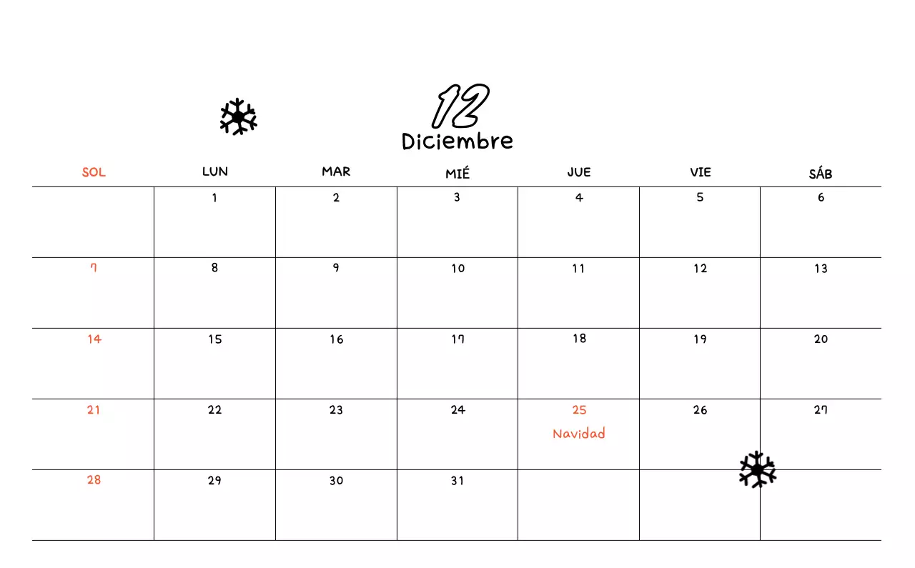 Bonito calendario con dibujos