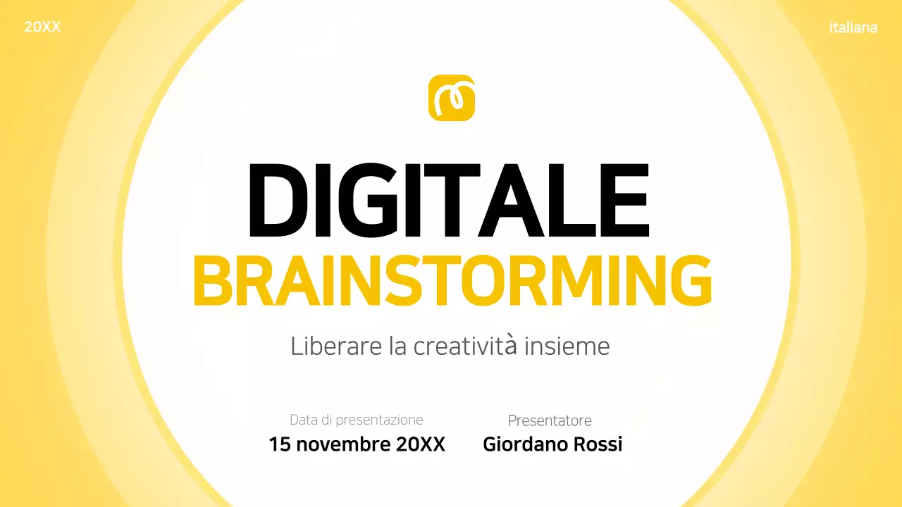 layout giallo moderno per il brainstorming