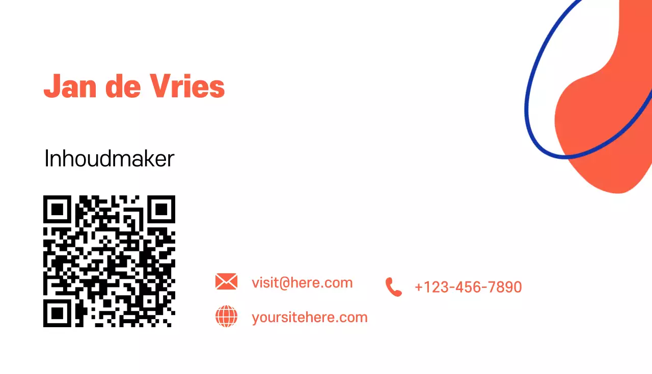 oranje modern visitekaartje