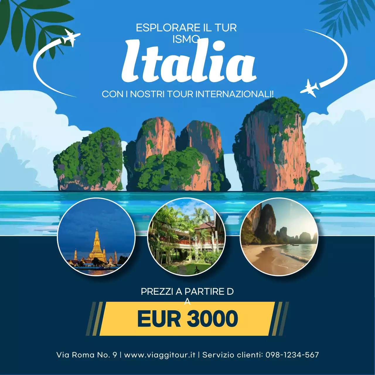 promozione viaggio blu moderno