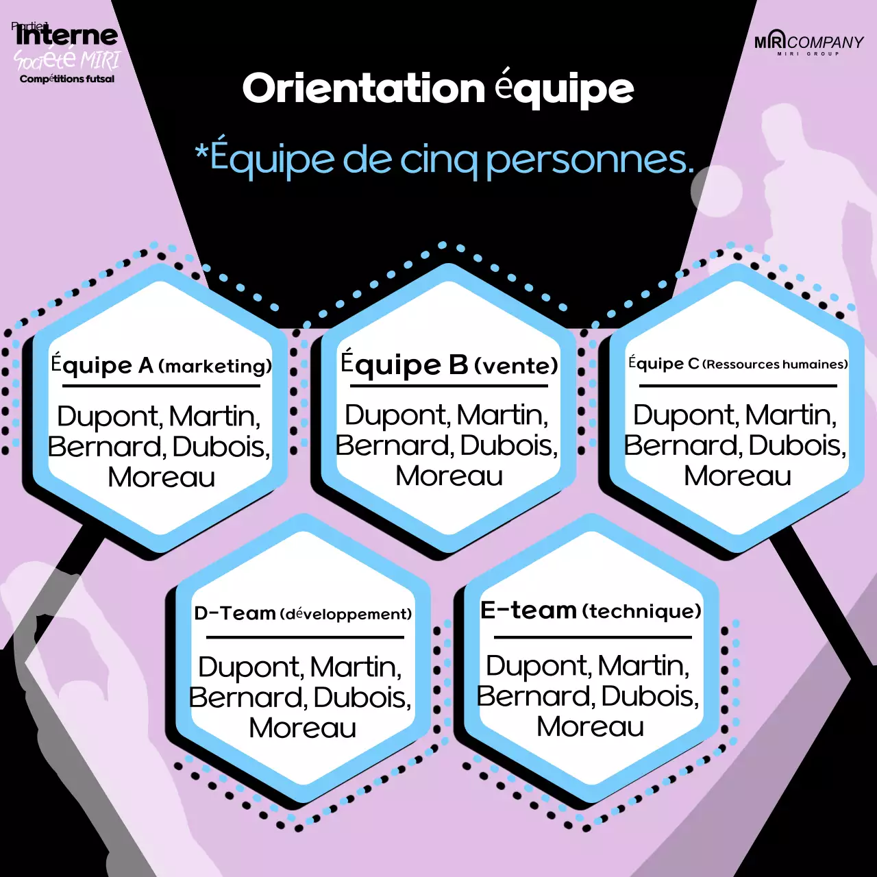 Événement football rétro mauve