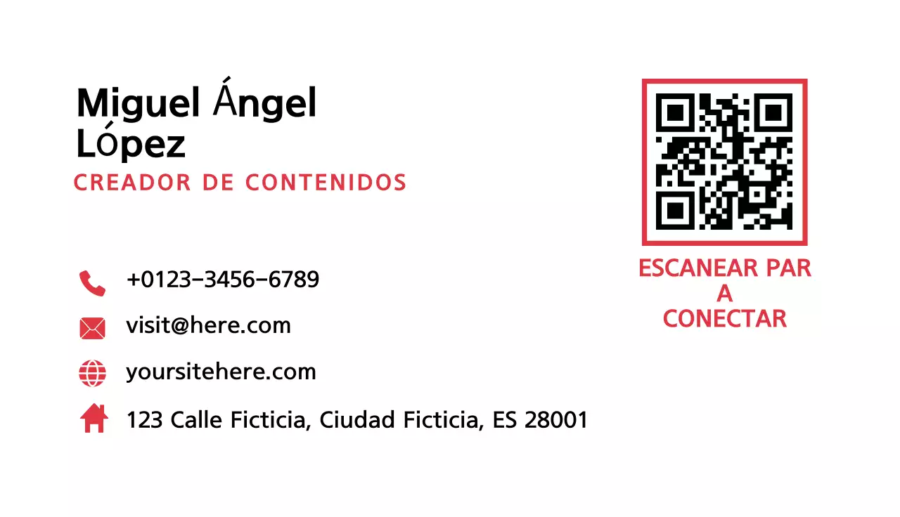 tarjeta de visita moderna roja