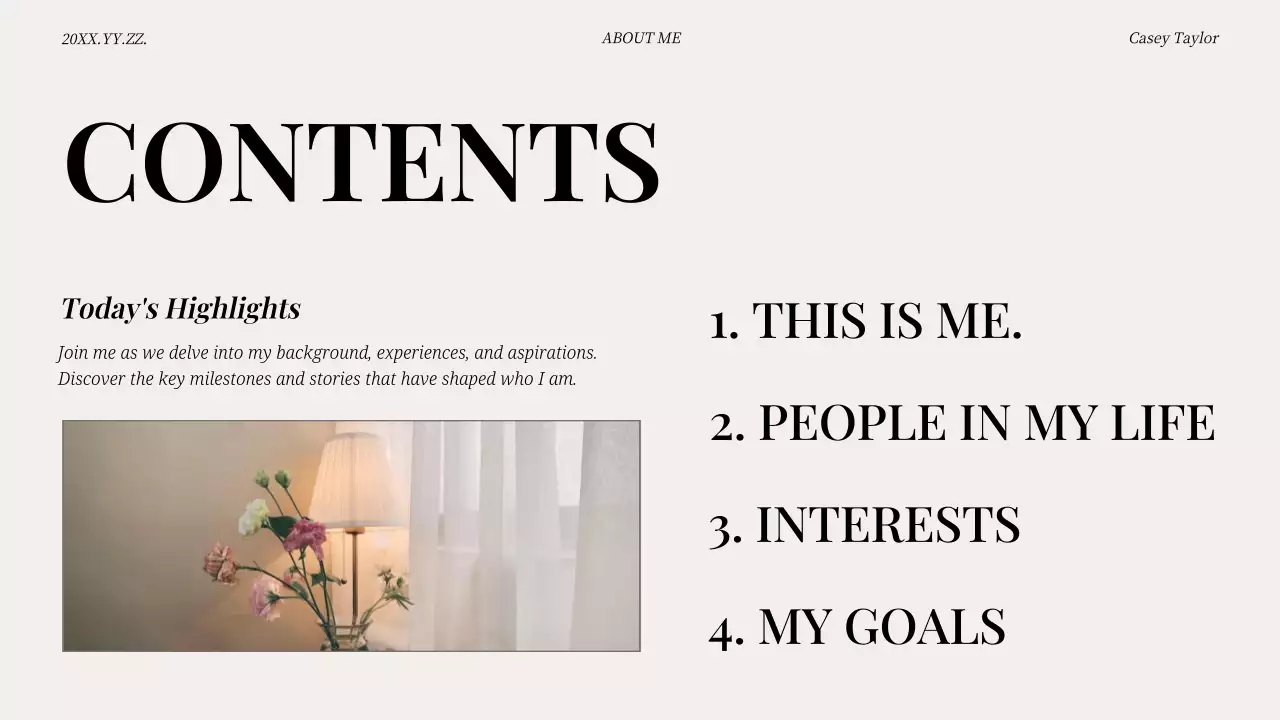 Beige Minimal Self-Introduction Presentation