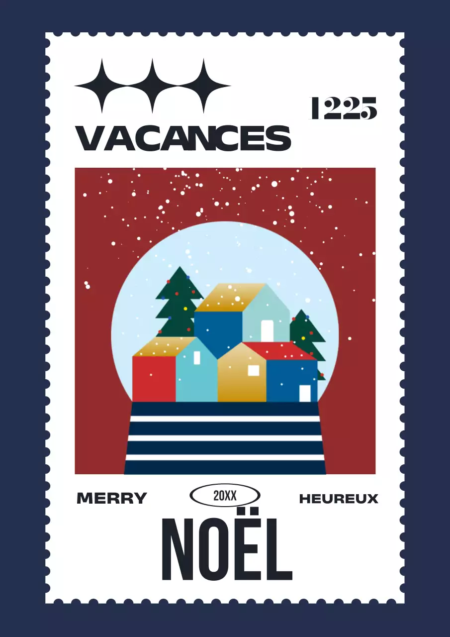 Carte postale de Noël vintage marine