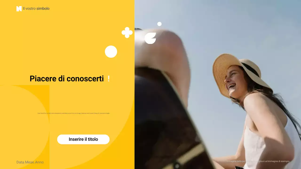 layout giallo di base per l'autopresentazione