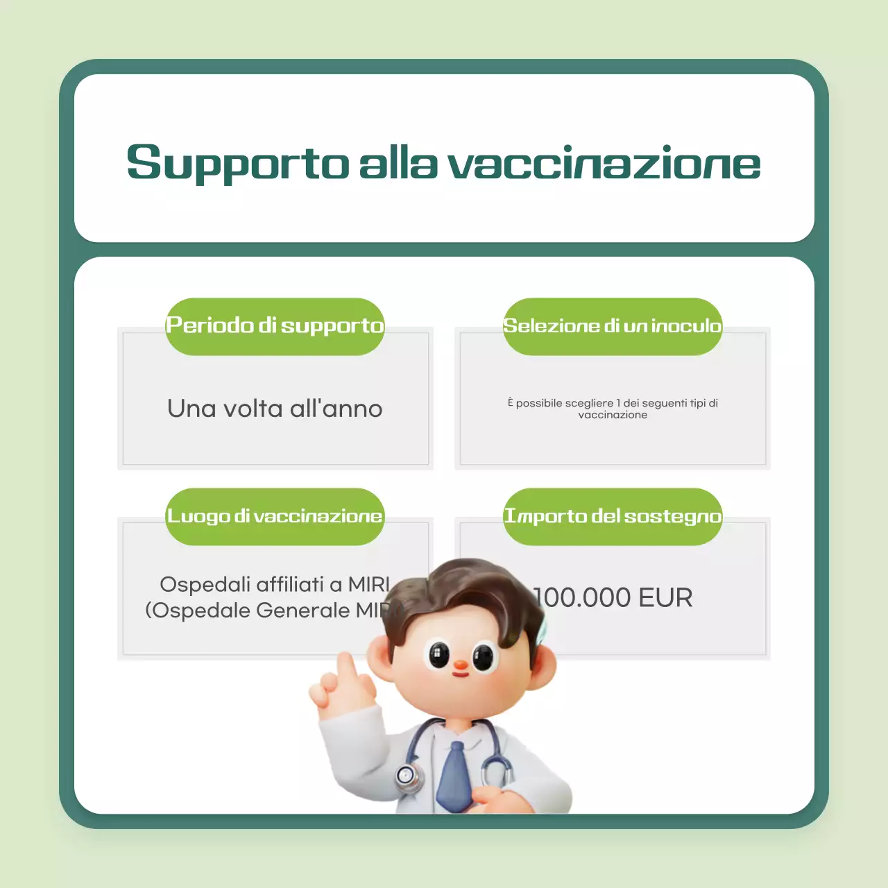Vaccinazioni evidenziate dalla menta