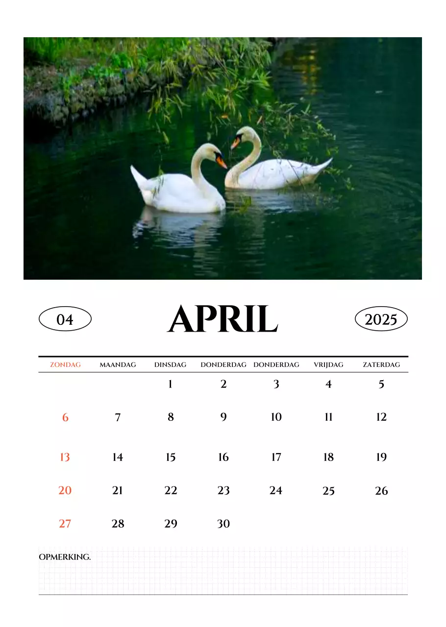 Eenvoudige fotokalender