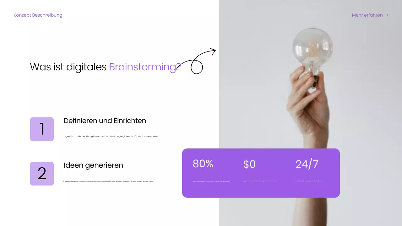 lila Basisleitfaden für digitales Brainstorming