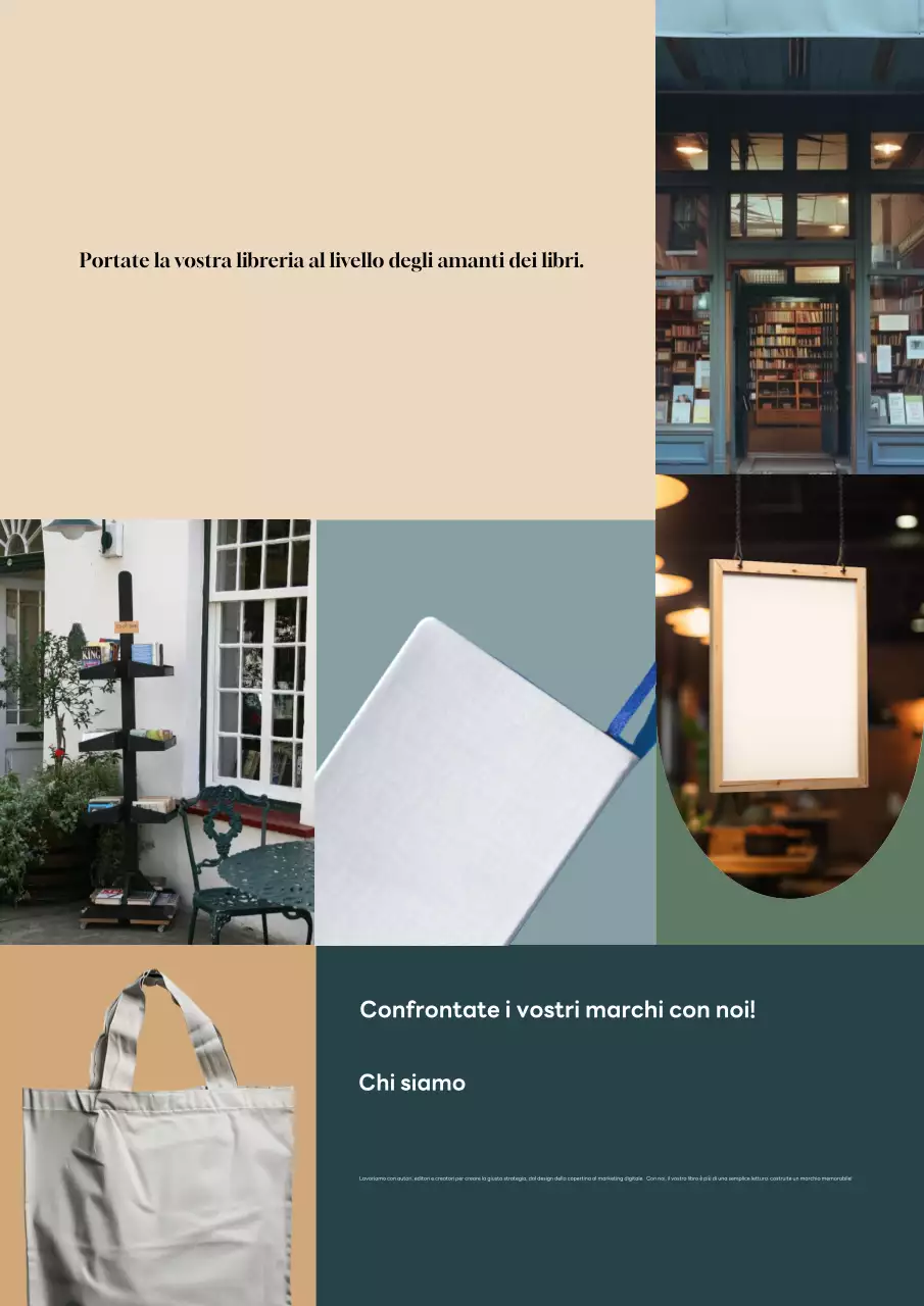 Pubblicità della libreria moderna beige