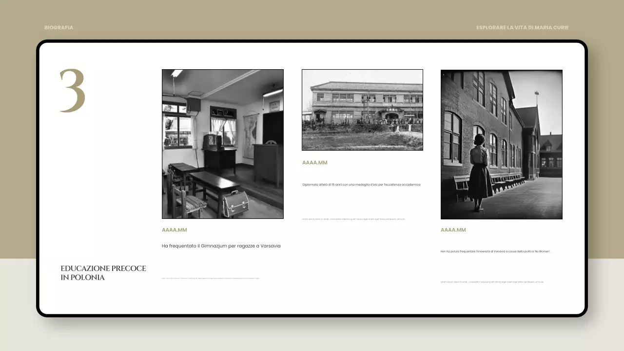 presentazione della biografia classica nera