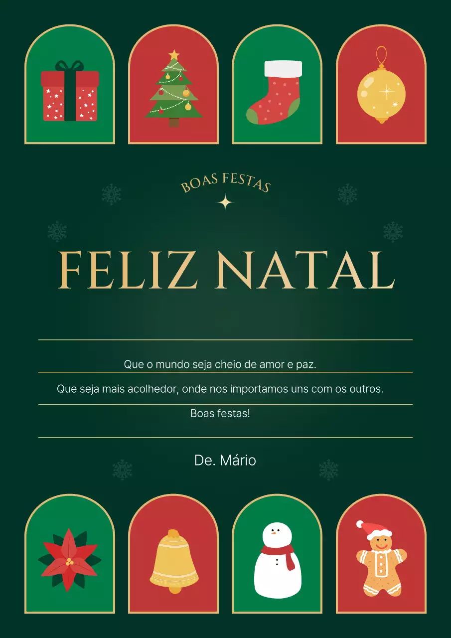 Cartão de Natal simples e abstrato