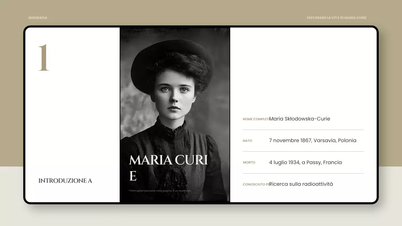 presentazione della biografia classica nera