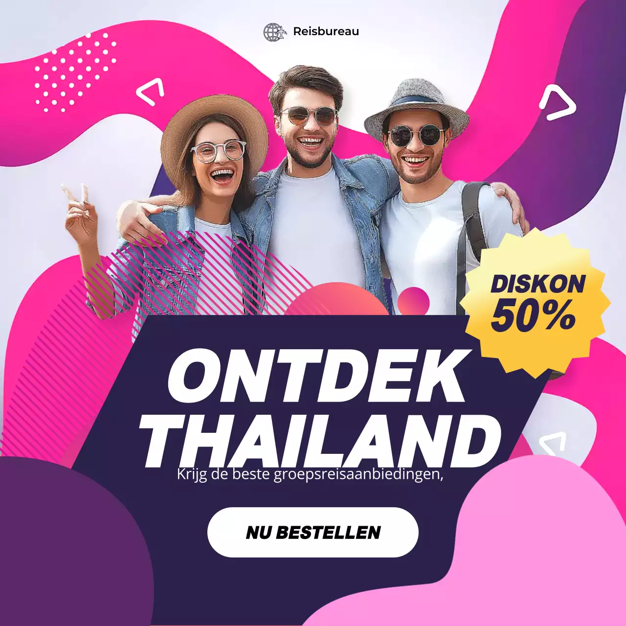 roze moderne reispromotie