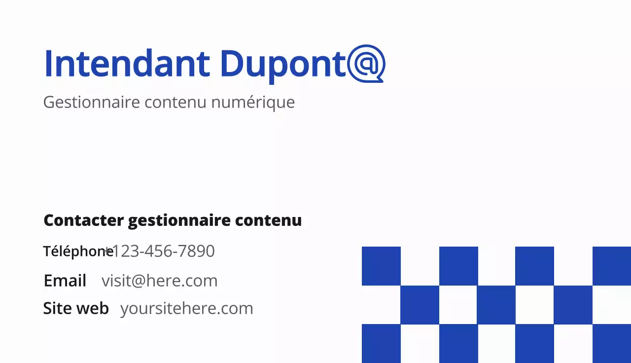 carte de visite moderne bleue