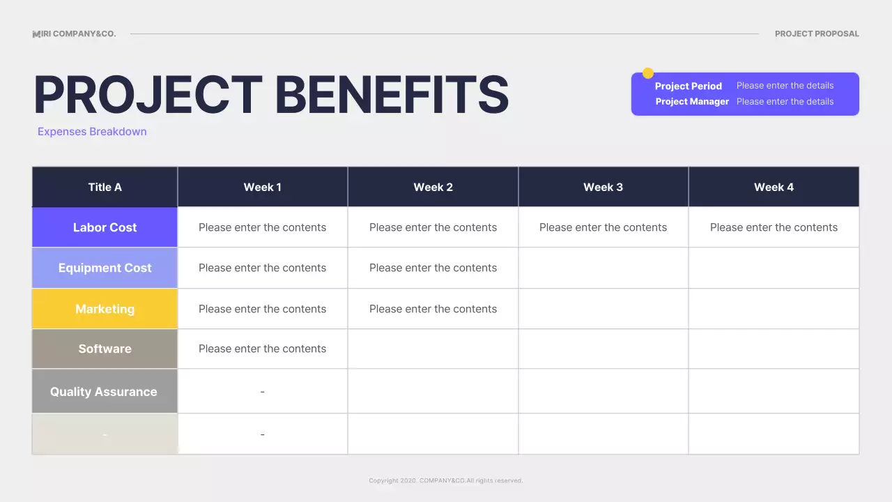 블루 모던 프로젝트 제안서 문서 프레젠테이션