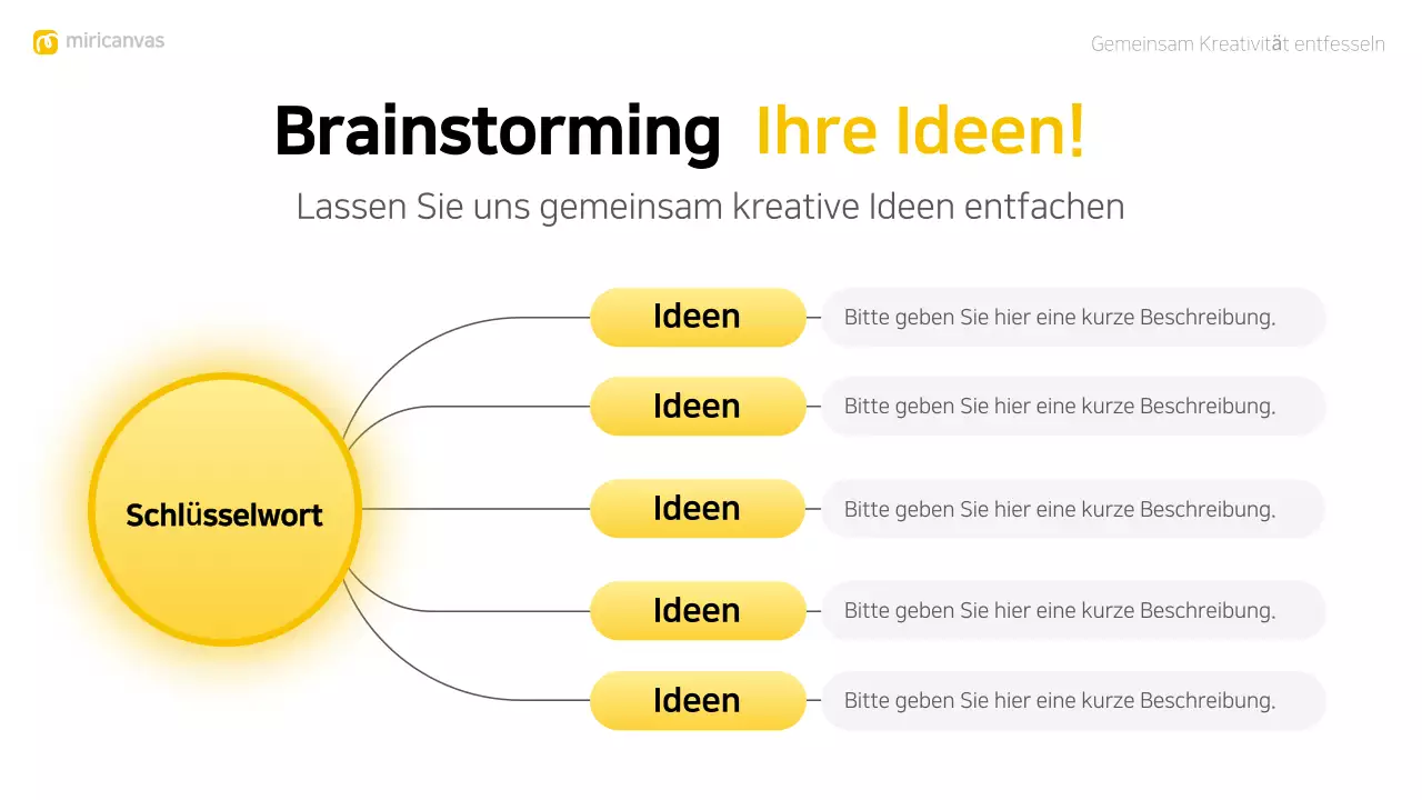 gelbes modernes Brainstorming-Layout
