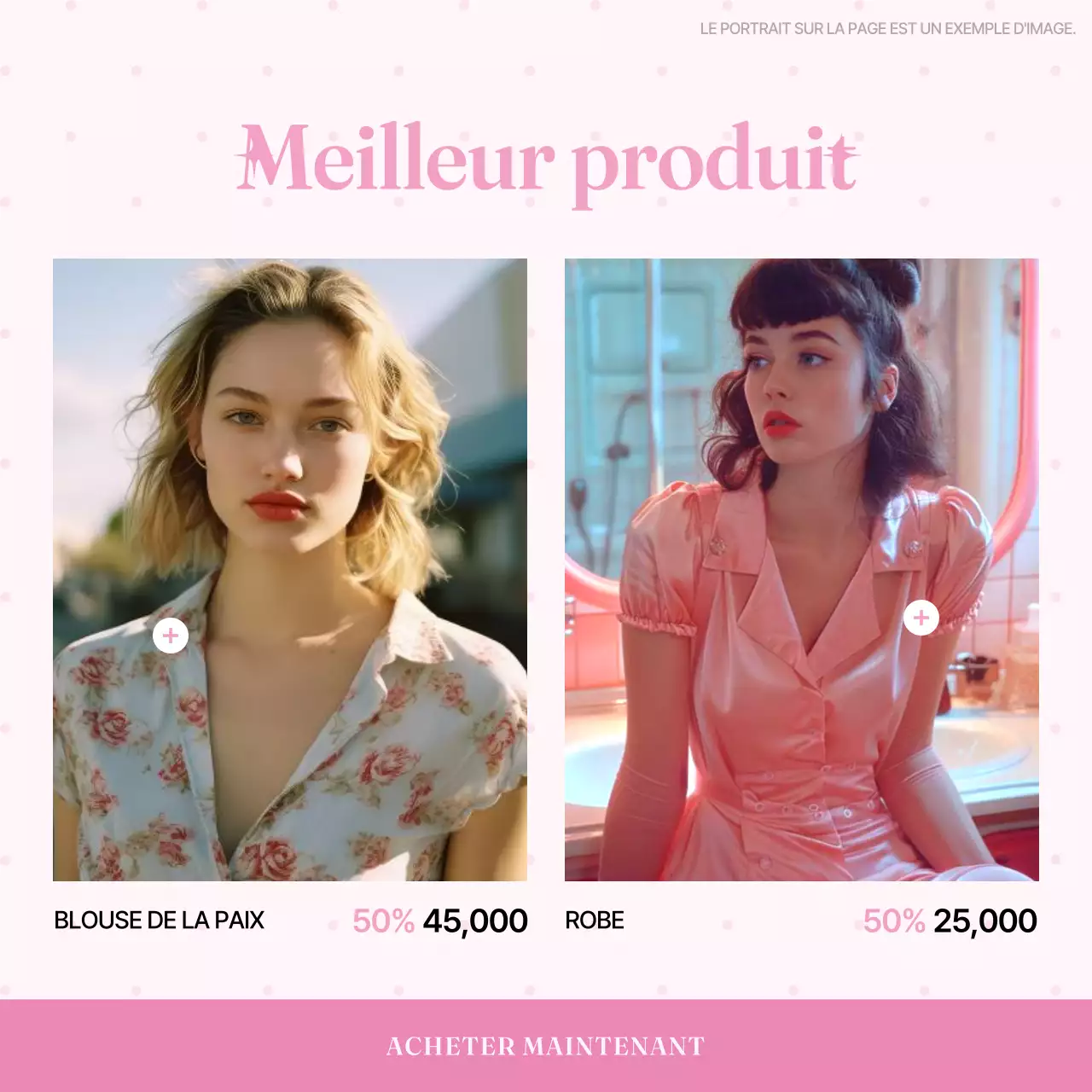 Une publicité de marque rose et adorable
