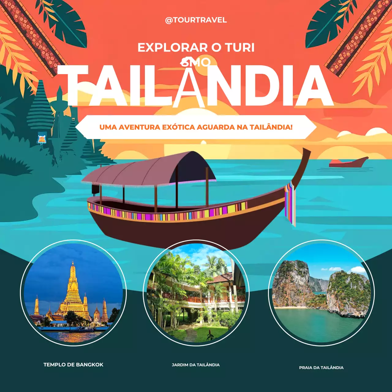 anúncio de viagem cultural laranja