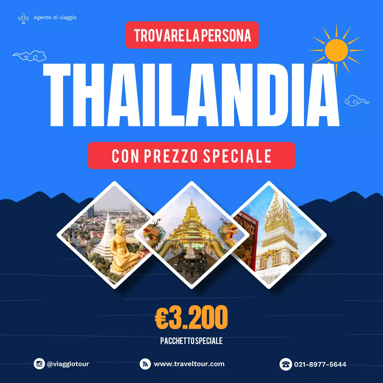 promozione viaggio blu moderno