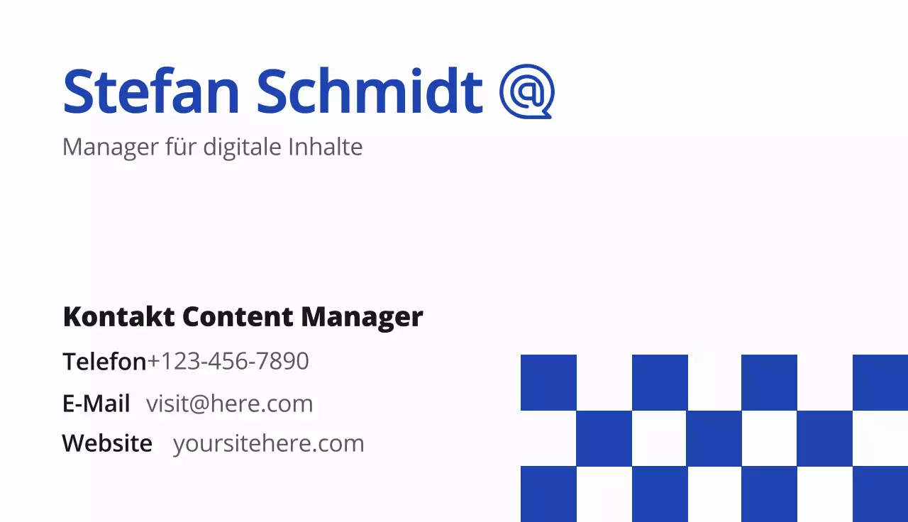 blaue moderne Visitenkarte