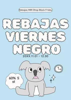 Rebajas del Black Friday en azul claro y bonito