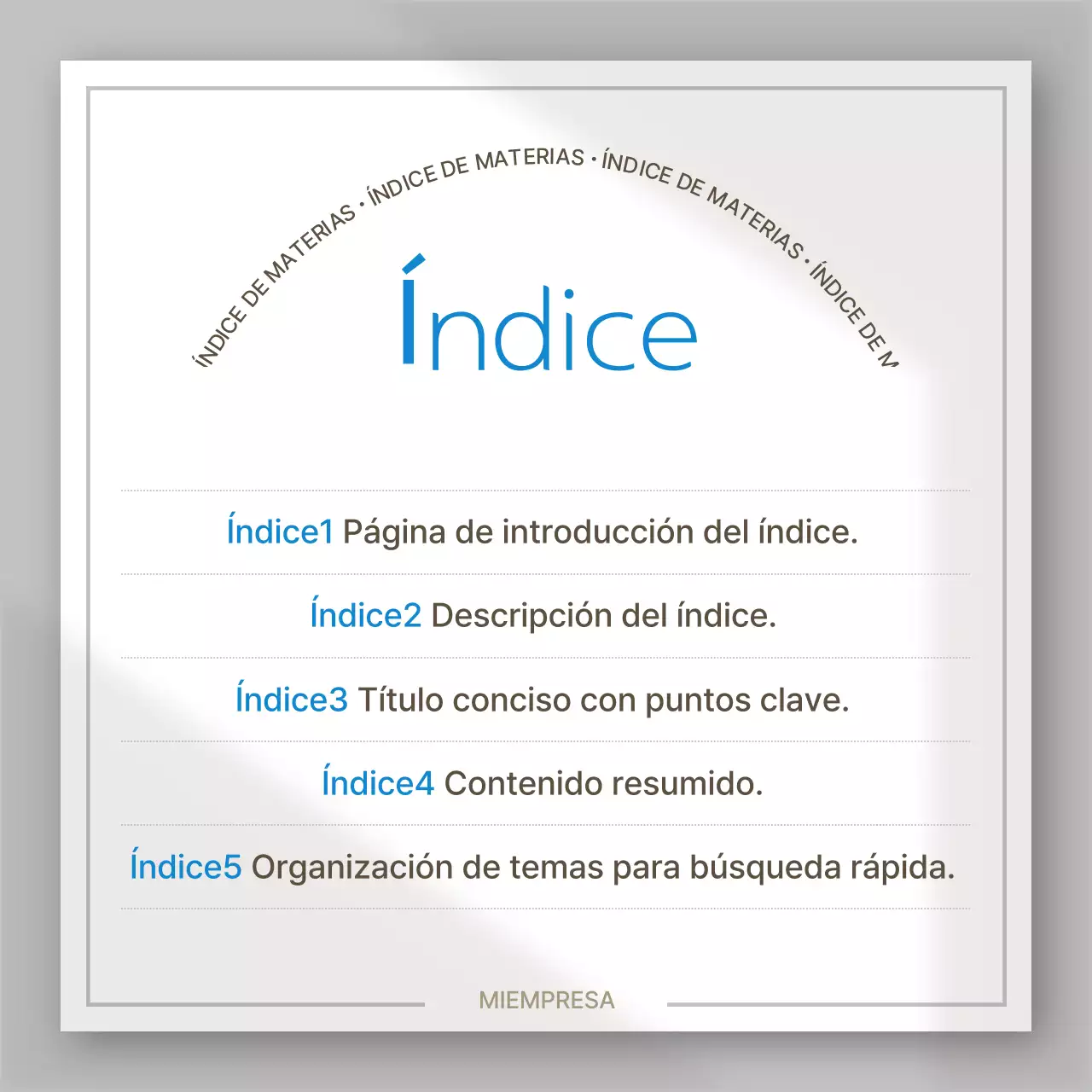 Explicación del diseño simple en blanco