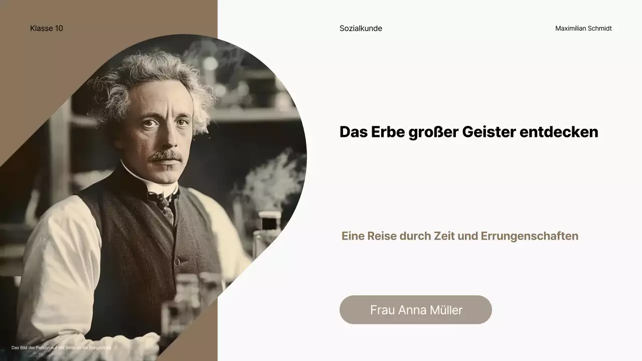 beige klassische Geschichte Biographie Vortrag