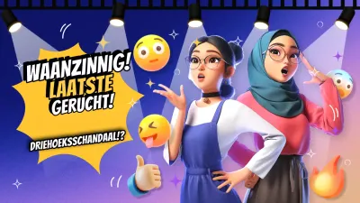 paarse trendy geruchtenaankondiging