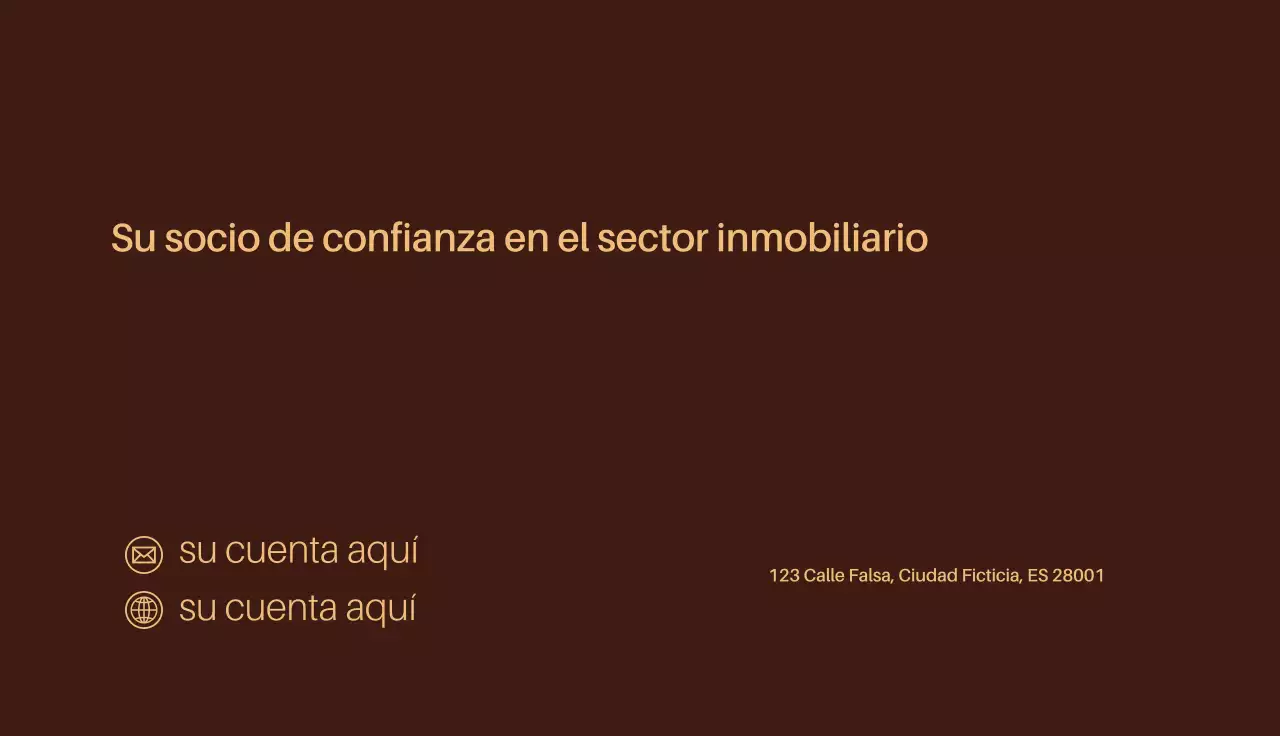tarjeta de visita inmobiliaria moderna marrón