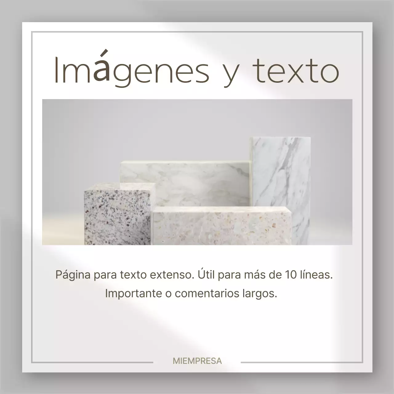 Explicación del diseño simple en blanco