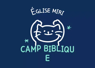 Illustration d'un gribouillis bleu marine pour un camp de vacances