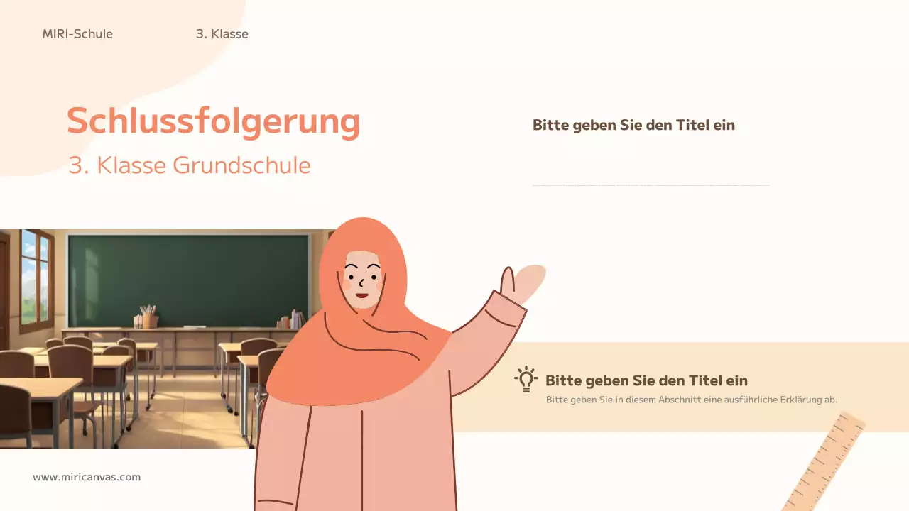 orangefarbene trendige Bildungsklasse