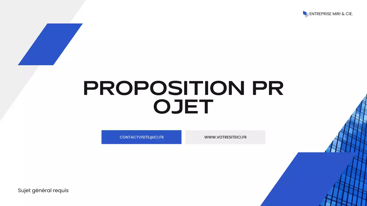 Présentation d'entreprise moderne de couleur bleue