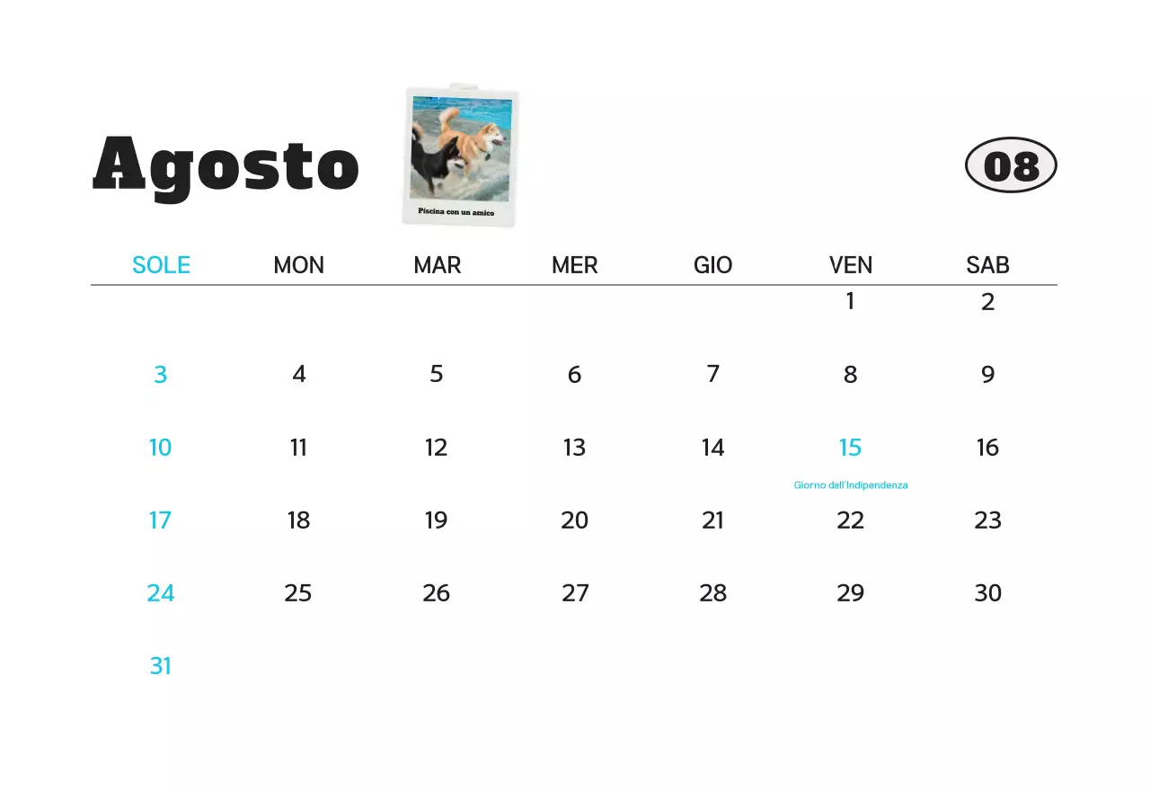 Calendario fotografico bianco per animali domestici puliti