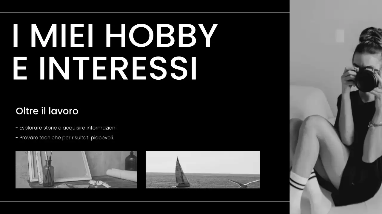 portfolio moderno di presentazione in bianco e nero