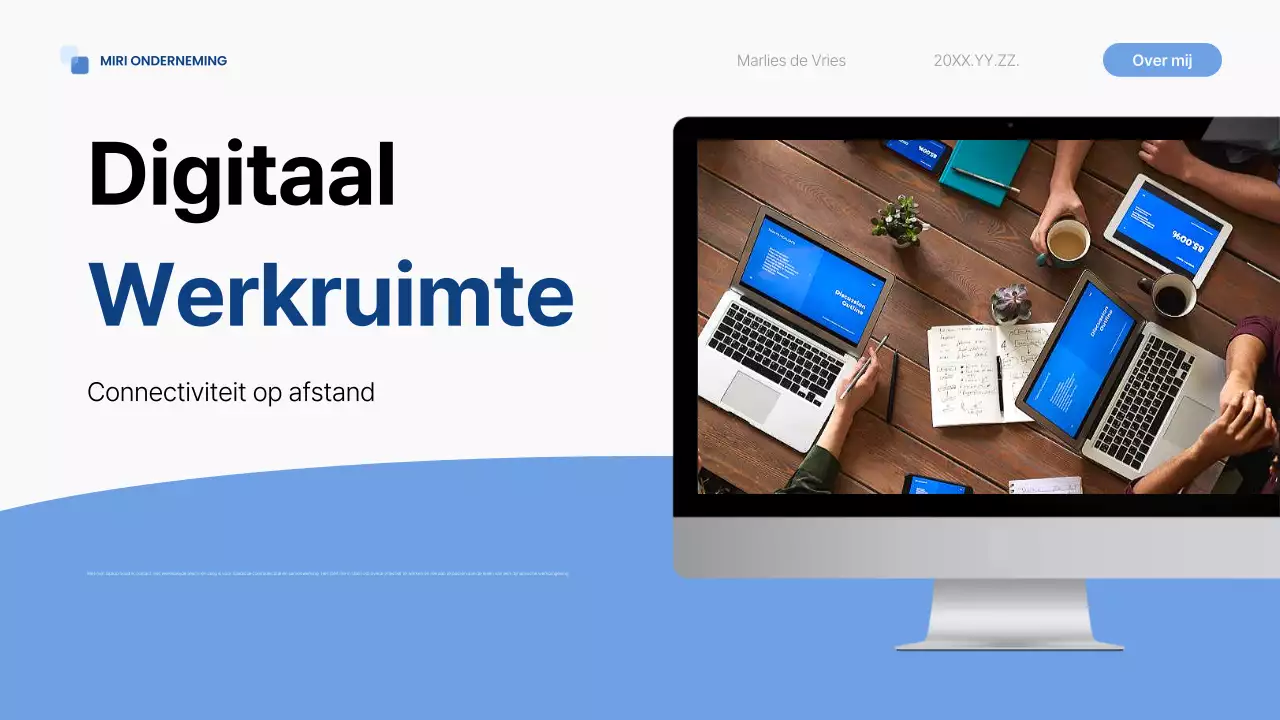 blauwe moderne zelfintroductie pitch