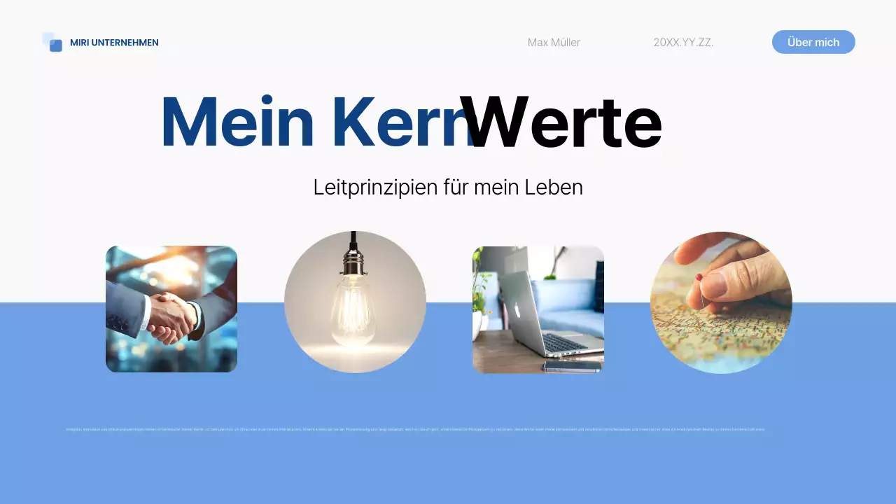 blue modern self-introduction pitch