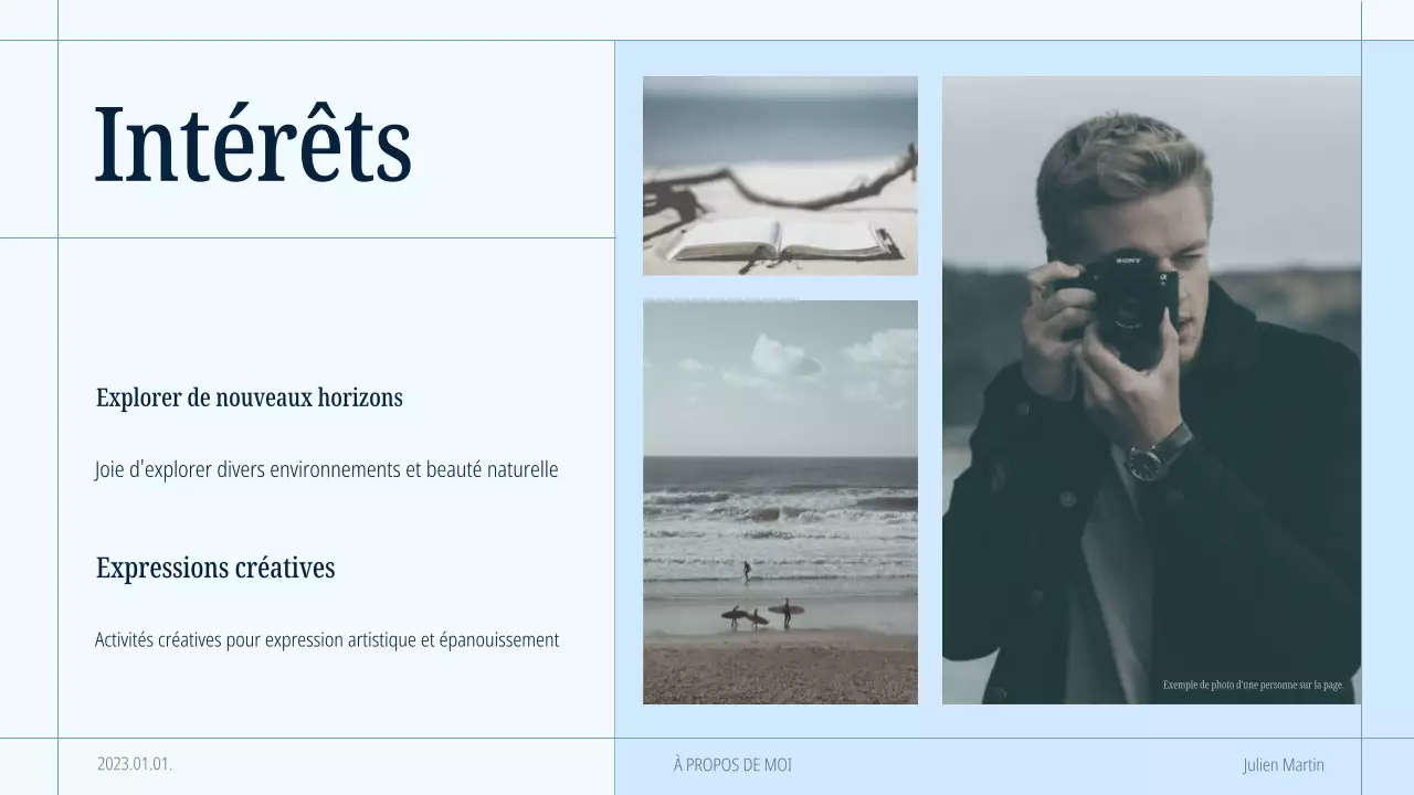 portfolio d'auto-présentation moderne bleu