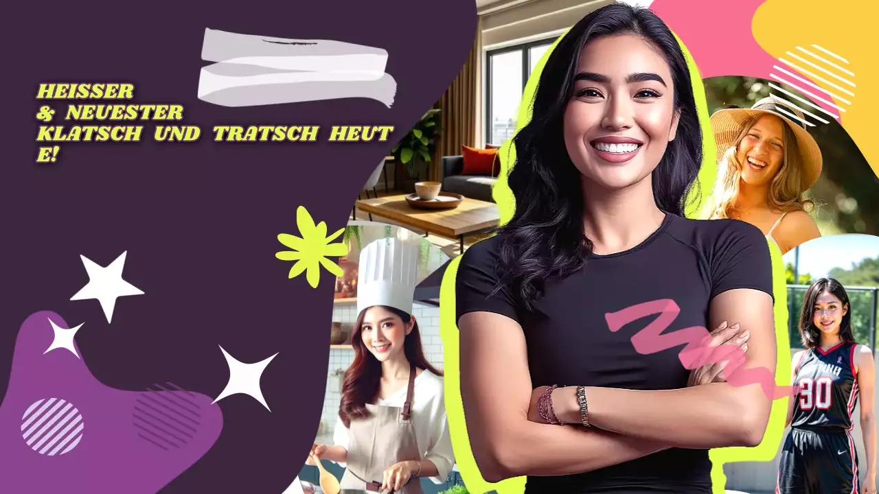 lila trendy Klatsch-Ankündigung