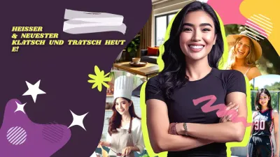 lila trendy Klatsch-Ankündigung