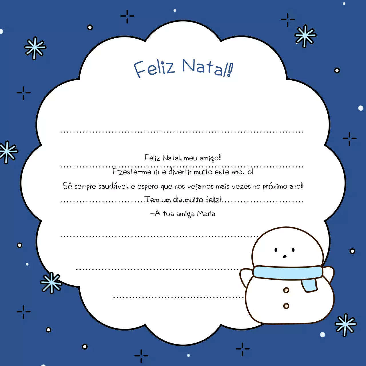 Um bonito bloco de notas azul e branco para o Natal e o inverno