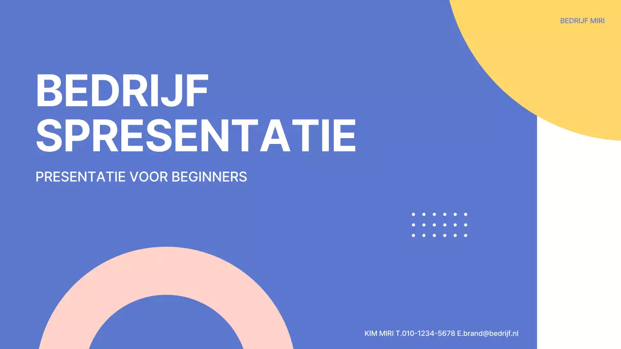 Een voorstel met strakke vormen in blauw en geel