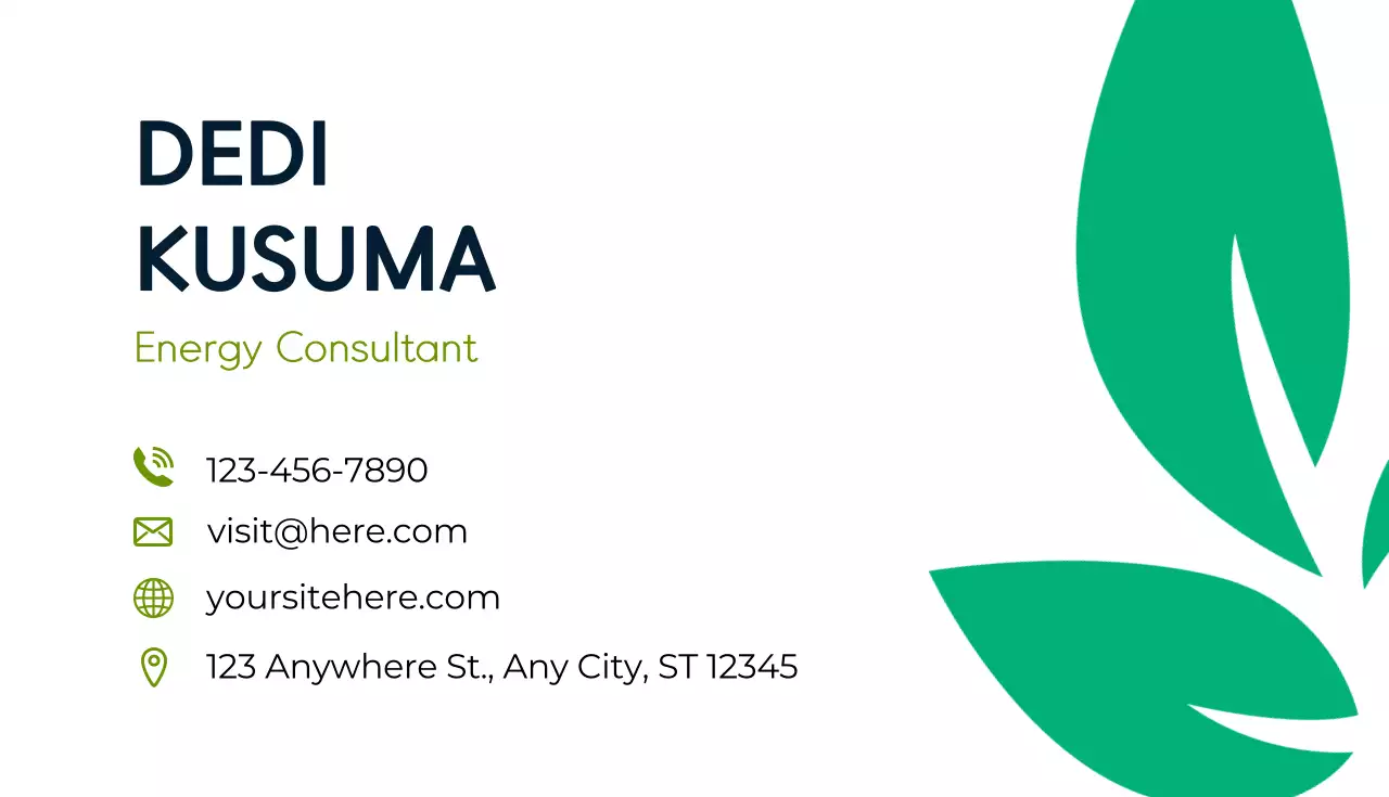 Green Modern Energy Business Card