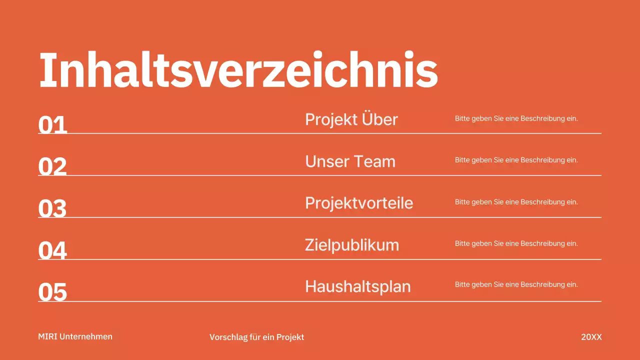red modern project proposal business