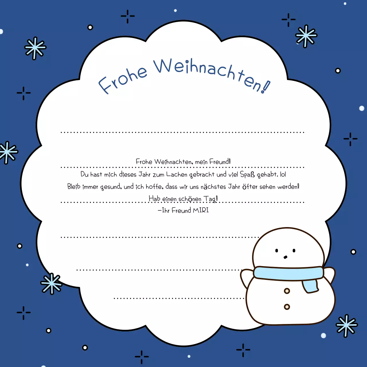 Ein hübscher blau-weißer Notizblock für die Weihnachts- und Wintersaison